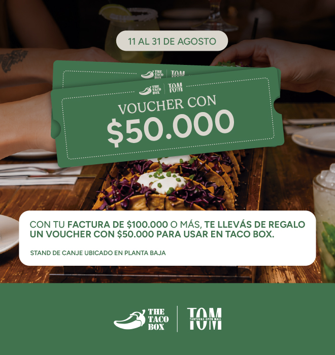 Con una factura de $100.000 llevate un voucher para Taco Box